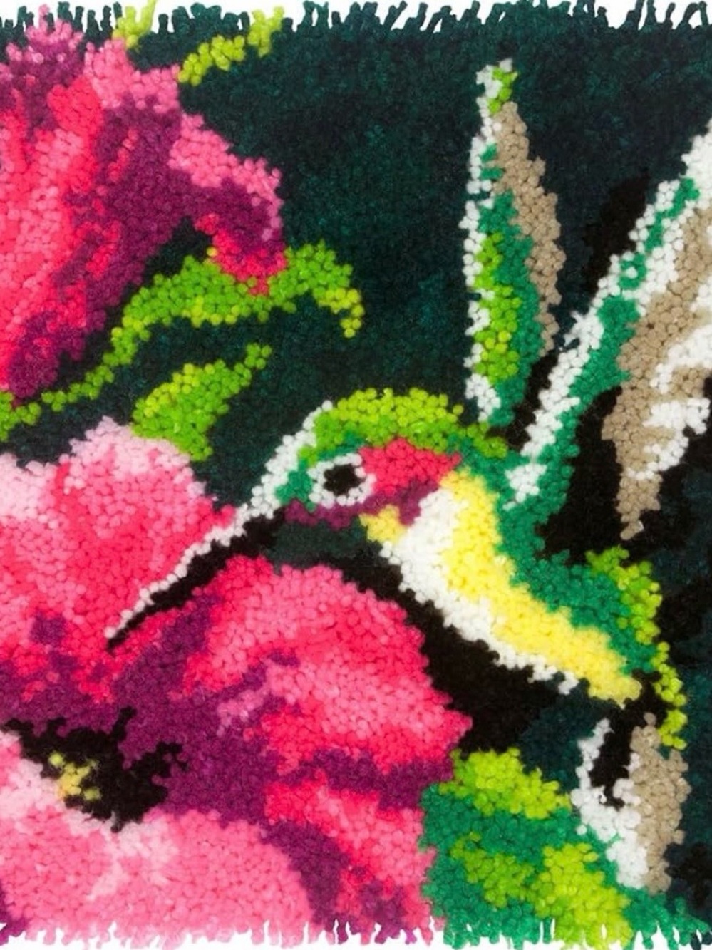 Dimensions Hummingbird Latch Hook Craft Kit 16'' x 16'' Needlecrafts Yarn Hobby